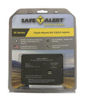 Compact Flush Mount Black Rv Lp And Carbon Monoxide Alarm Featuring Propane Detection Inside A Slim Design Perfect For Tight Cabins And Straight Up Safe Road Trips packaging with safety instructions and features visible.