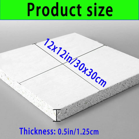 DIY Friendly Drywall Patch Kit For Large Holes 12 By 12 Inch One Half Inch Thick Wall Repair Panel with size and thickness specs.