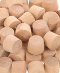 Wooden Furniture Plugs Set 50 Pack Round Hole Plugs For Tables Chairs Cabinets And Drawer Holes, rustic button style plugs close-up