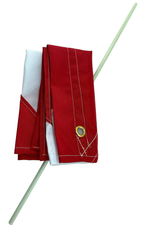 Dive Flag For Scuba And Spearfishing With Float Or Buoy And Pole, 14 By 16 Inch, Heavy Duty 210 Denier Nylon, Brass Grommets