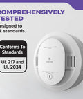 Two In One Smoke And Carbon Monoxide Detector With AA Battery Power, 85 dB Alarm, LED Status Lights, Compact Five Inch Design