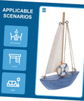 Mediterranean Wooden Sailboat Model Decor for Home and Office Cozy Cottage Nautical Vibe Ornament Lightweight Desktop Decor