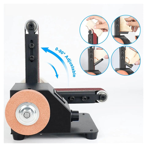 Heavy Duty Handheld Electric Belt Sander Powerhouse For Woodworking And Fine Finishing With Garage Tested Build adjustable angle setup