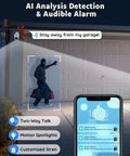 AI Analysis Detection on Solar Powered Outdoor Security Camera Wire-Free No Fuss 2K 360 Degree PTZ With 2.4GHz Wireless