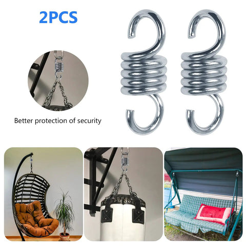 Beefed Up Heavy Duty Spring Hammock Kit 2 Pack, durable steel springs with porch and patio hanging usage for 1000LBS capacity.