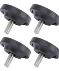 Four Heavy Duty Rubber Feet Levelers For Furniture Protection And Stability 58mm Diameter Screw On No Slip Floor Protectors
