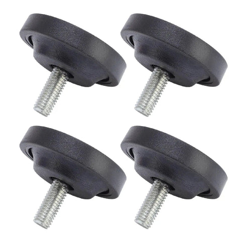 Four Heavy Duty Rubber Feet Levelers For Furniture Protection And Stability 58mm Diameter Screw On No Slip Floor Protectors