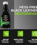 Permanent Black Leather Dye For Shoes And Boots 2.5 Ounce Restores Scuffs And Fading On Leather And Suede For Furniture Car Seats