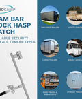 55-Inch Cam Bar Door Lock For Enclosed Trailers And RVs, built tough with heavy-duty zinc-plated steel swing latch for security.