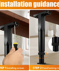Installation guidance for Ditch The Wobble With These 8 Adjustable Bed Support Legs, showcasing screw installation and locking ring.
