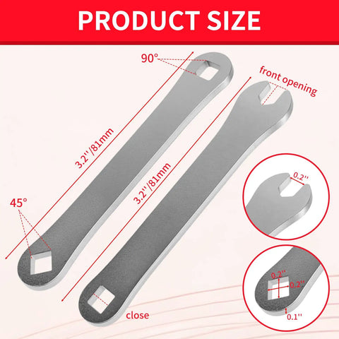 Acetylene Tank Valve Wrench For B And MC Cylinders Upgraded Welds dimensions and angles shown, durable steel key, 2 pack