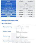 Heavy Duty Electric Tapping Machine With 1200mm Art Arm, M6 To M36 Thread Capability, 125 Rpm Speed specifications overview