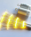 Lit 200 LED Copper Wire Starburst Fairy Lights with Remote Battery Operated Warm White 8 Modes Hanging Sphere