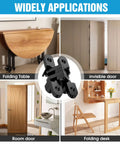 Hidden Cabinet Door Hinges 180 Degree Concealed Cross Hinges In Black Zinc Alloy 4 Pack For Frameless Cabinets Invisible When Closed Fits Door Thickness 1 To 1 3 8 Inches Easy Install For Modern Kitchens