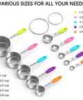 Nesting Measuring Cups And Spoons Set Made Of Stainless Steel With Soft Silicone Handles 10-Piece Kitchen Must Have