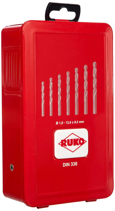 Red case of High Performance HSSE-Co Twist Drill Set DIN 338 25 Pieces For Stainless Steel And Hard Metals Pro Grade Drill Bits