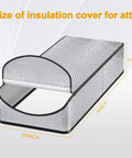 Stairway Insulation Cover for Attic Doors Premium Energy Saving Attic Stairs Tent displaying dimensions 25 x 54 x 11 inches