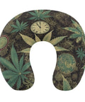 A Puff In Time Weed Marijuana Travel Pillow U Shape Memory Foam Neck Support For Planes Trains Cars Office Naps On The Go