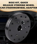 Badass 6 To 3 Hole Steering Wheel Hub Adapter Boss Kit For Cars Quick Swap Alloy Converter Rustproof Mod No Sweat Install showing sleek metal design with multiple holes.
