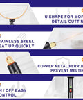Front view of GOCHANGE 3-in-1 foam cutter tool with copper hot-knife tip and on/off switch