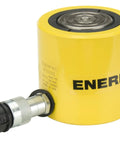 Low-Profile 30-Ton Single-Acting Hydraulic Cylinder With One Port, 2.44 Inch Stroke, Spring Return, Yellow Enamel Finish