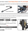All Weather Indoor Bike Trainer Stand with quick release skewer and thru-axle adapter setup instructions