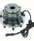 Front Wheel Bearing And Hub Assembly For 1999 To 2004 Ford F-350 Super Duty Dually 4WD showing sealed design with sensor mount.
