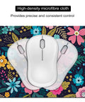 Extra Small Floral Mouse Pad 5.5 by 7 Inches Travel Ready Waterproof and Washable Desk Mat displayed with a wireless mouse