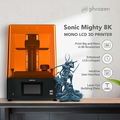 Next Level Tabletop Resin Lcd 3D Printer Featuring Hella Crisp 8K Ultra Fine Detail And Generous Build Volume For Miniatures And Figures Quick Cure Photopolymer Compatible