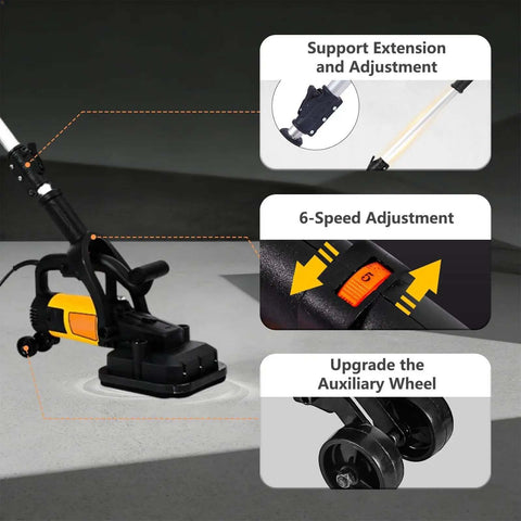 Four Head 3800W Concrete Floor Grinder Be A Real Workhorse With Extendable Rod For Polishing And Grinding Cement And Marble Floors Ideal For Warehouse And Industrial Surfaces 230V