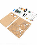 Totally Beginner Friendly Wooden Drone Kit For RC Quadcopter Training Remote Control Flying Toy Assembled Kit parts layout