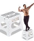 Ultra Sturdy Folding Step Stool 11 Inch Open In A Snap, Supports Up To 300 Lb, Lightweight And Compact Yet Tough For Adults And Kids