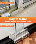 Sliding Shower Door Bottom Guide Rail Set For 1/2 Inch And 3/8 Inch Glass Tracks with plastic rails and matching screws for easy installation.