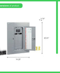 Dimensions of Homeline 100 Amp 20 Space 40 Circuit Indoor Main Plug On Neutral Breaker Load Center Value Pack With Cafi Breakers.