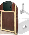 Hidden Door Pivot Hinges Stainless Steel 1 Pair Concealed Hinges installed on wooden gate