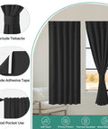 Blackout Curtain Set Two Panels 52 Inch Wide By 54 Inch Long Light Blocking Drapes For Bedroom Or Living Room No Rods No Drill