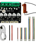 Beefed Up Brushless Servo Motor Controller Driver Board V4.2 with wires and components, showing ODESC V4.2 PCB and connectors.