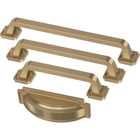 Top Shelf 3 Or 3.75 Inch Champagne Bronze Gold Cabinet Handles And Drawer Pulls For Kitchen Cabinets Bathroom Vanities Dressers Cupboards 10 Pack solid build angled view