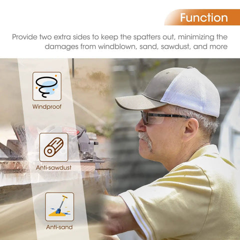 Man wearing 20 Pairs Clear Stretchy Side Shields For Glasses Slip On Specs Protection Fit Most Frames Anti Fog Glare Reduction
