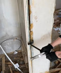Heavy Duty Indexing Crowbar And Nail Puller Wrecker Tool Boasting Multi Angle Locking Head used for pulling trim in remodeling.