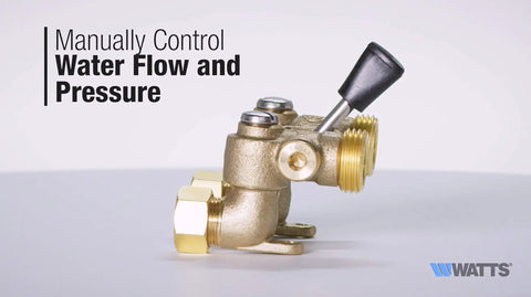 Side view of 2T-M2 1/2 Inch Brass Tubular Washing Machine Hot Water Shut Off Valve for Easy Hose Control, lever visible.