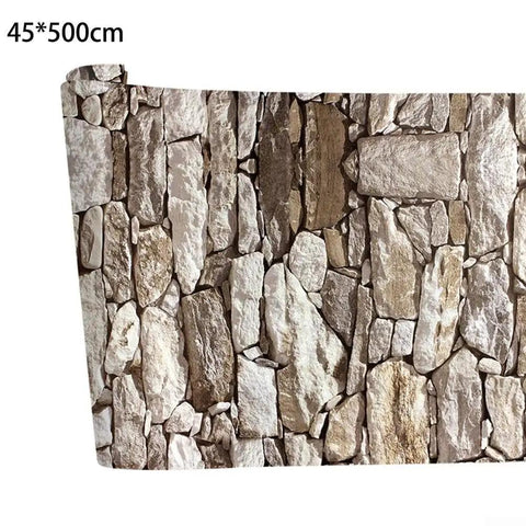 Game Changer Peel And Stick Wallpaper Roll With Lifelike 3D Slate Brick Texture That Makes Walls Pop Smoothly Without Drilling Or Glue 45x500cm.