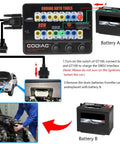 Auto ECU Breakout Box GT100 OBDII Protocol Detector with battery setup for car diagnostics and programming