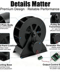 Front view of Micro Hydroelectric Generator For Outdoor Use 50W Disc Type Water Turbine With Belt Driven Output for power supply.