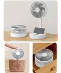 8 Inch Oscillating Desk Fan With Rechargeable Battery USB Powered Quiet Portable Cooling For Office And Home 24 Hour Run Time
