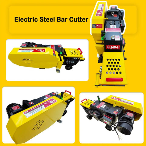 Electric Steel Rebar Cutter Heavy Duty Metal Bar Cutting Machine For Reinforcing Steel Cuts Round Bars 0.24-1.4 Inches