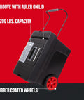 Rolling Tool Box With Wheels Lockable Latch Heavy Duty Plastic 15.2 Inch Includes Removable Organizer And Tray Extra Large Rubber Wheels