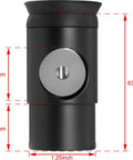 1.25 Inch All Metal Collimating Cheshire Eyepiece Without Laser For Newtonian Reflector Telescopes, dimensions highlighted.