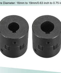 Two Flexible Coupling Shafts 16mm to 19mm Bore, 51mm Long, 44mm Outer Diameter, 5mm to 6mm Slot Width, for CNC and Motor Use