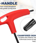 Dual End T27 Torx Key Wrench T Handle Set Pro Grade Built Tough Heavy Duty Carbon Steel close-up with red T-handle